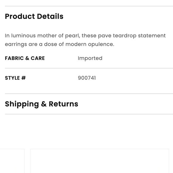 Loft teardrop pavé earrings NWT - Picture 8 of 8